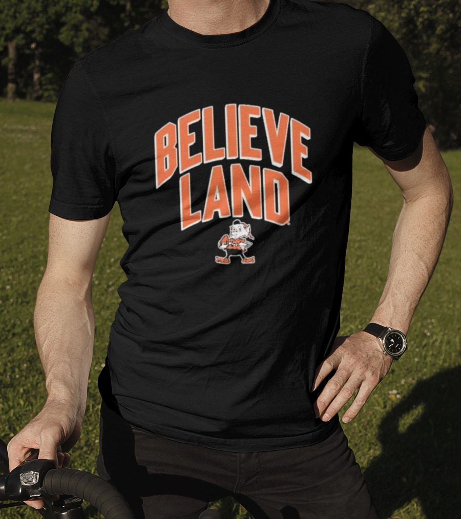 Believeland Cleveland Browns Brownie Football T-Shirt
