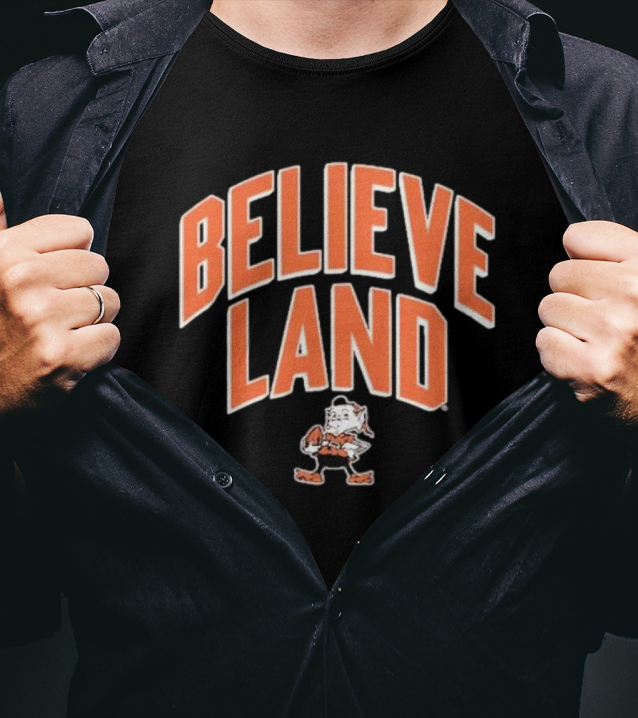 Believeland Cleveland Browns Brownie Football T-Shirt