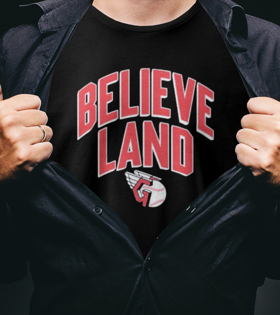 Believeland Cleveland Guardians Winged Baseball T-Shirt