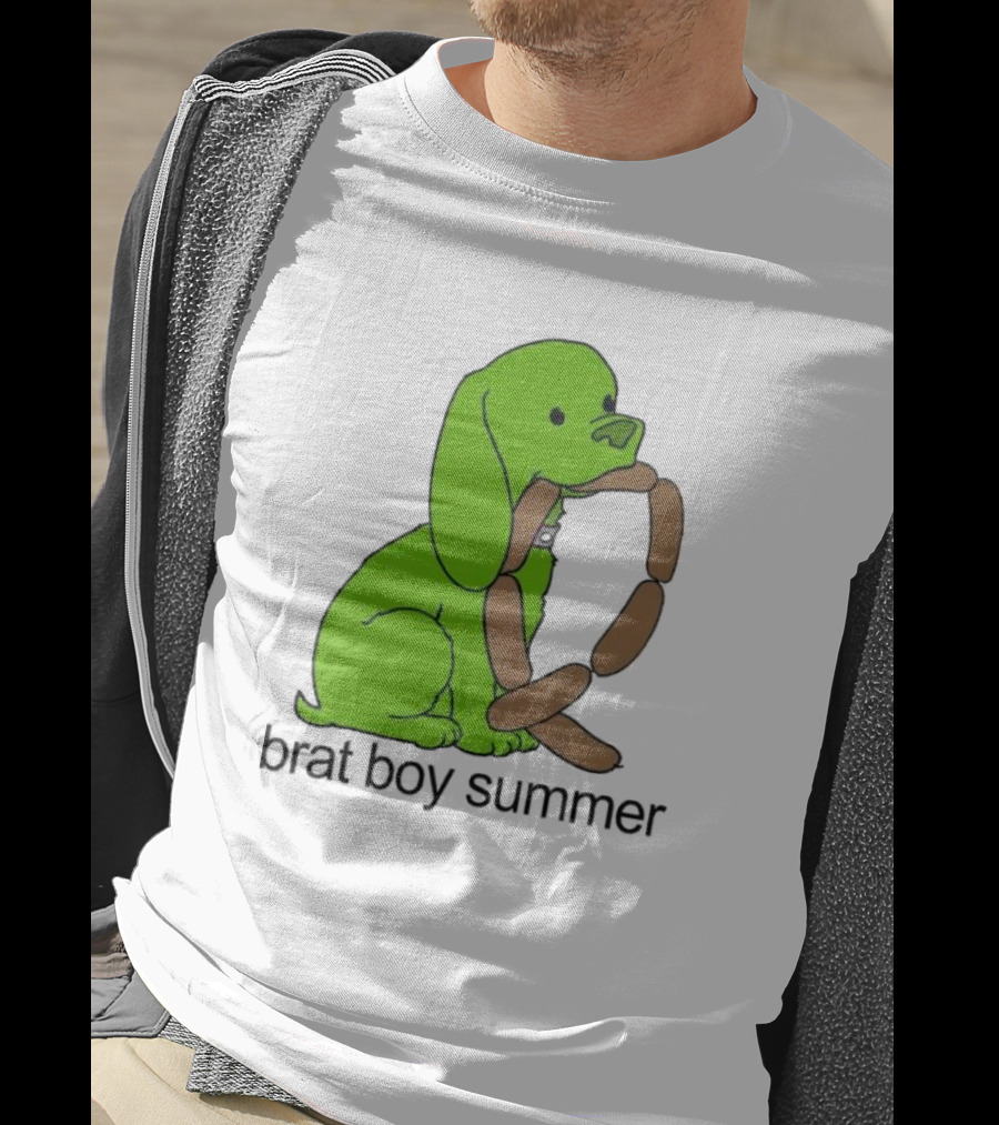 Brat Boy Summer Green Dog Sausage Chain T-Shirt