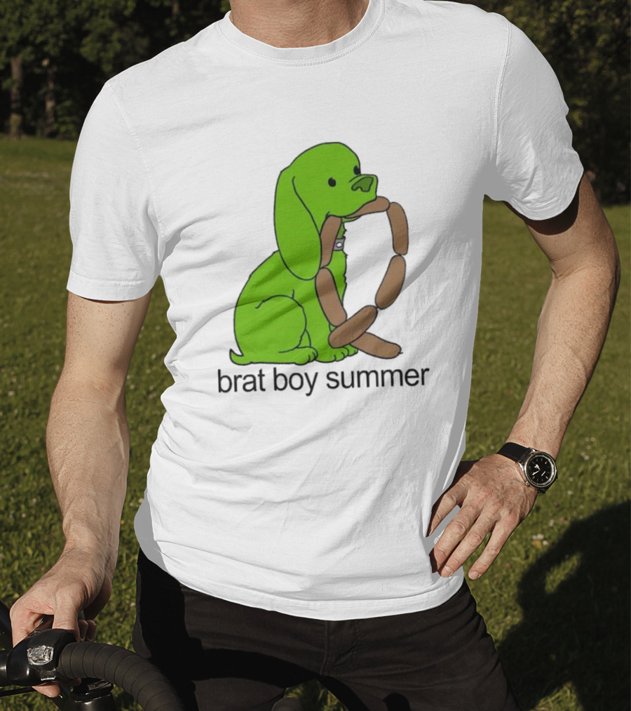Brat Boy Summer Green Dog Sausage Chain T-Shirt