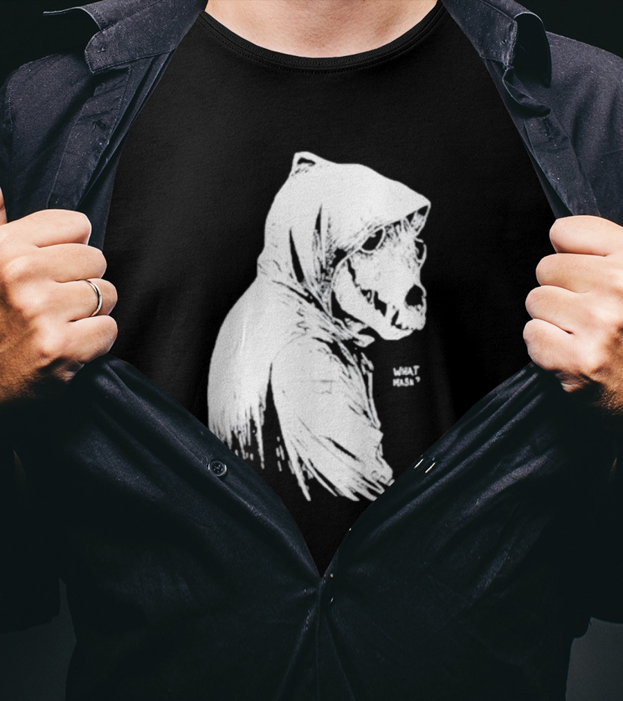 Massive Faceart What Mask Hooded Skull T-Shirt