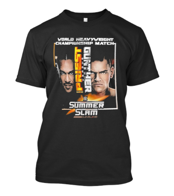 WWE World Heavyweight Championship Match Summerslam 2024 Damian Priest Vs Gunther Cleveland T-Shirt