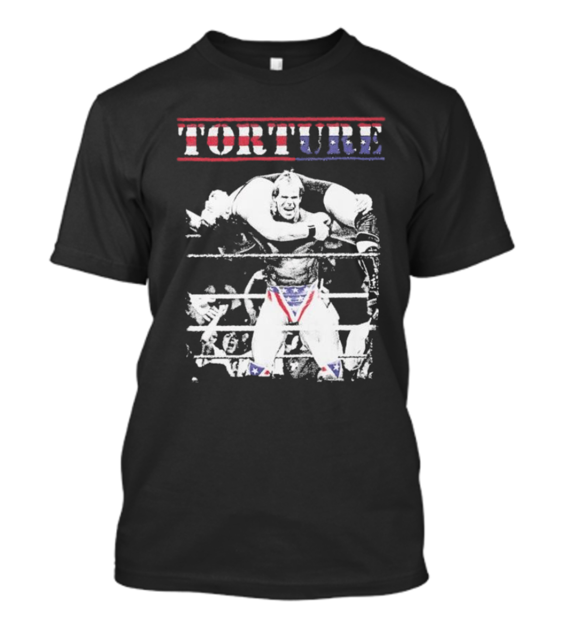 Torture Wrestling Sucks Collab Patriotic Wrestler Carrying Opponent T-Shirt