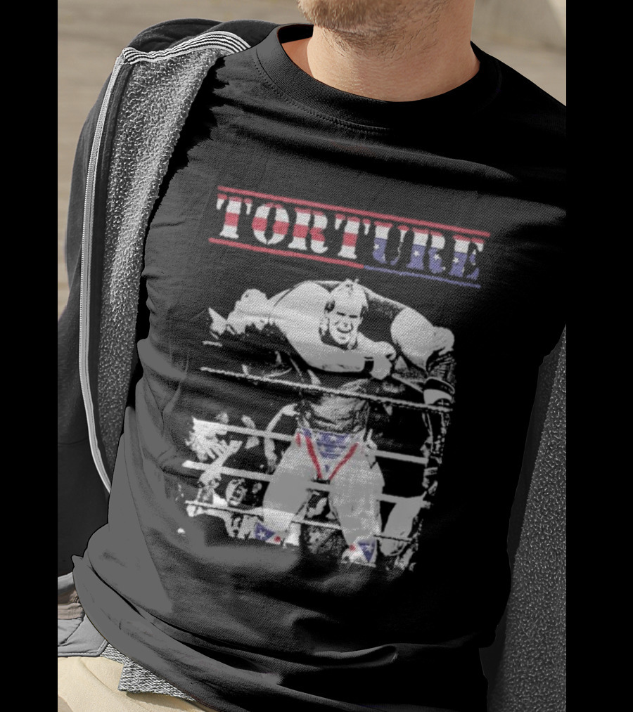Torture Wrestling Sucks Collab Patriotic Wrestler Carrying Opponent T-Shirt