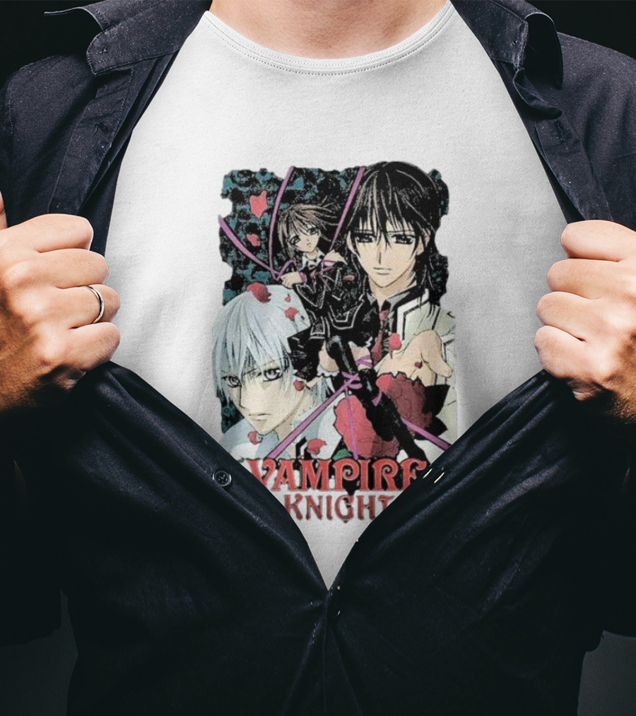 Vampire Knight Lovers Anime Characters Roses And Hearts T-Shirt