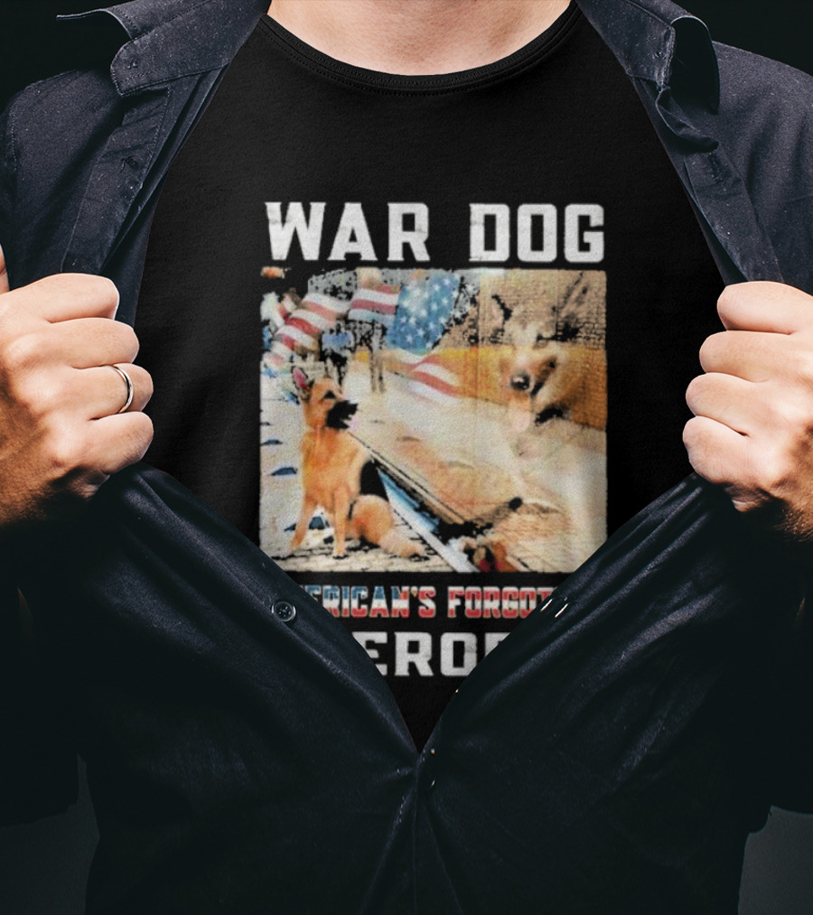 War Dog American's Forgotten Heroes Flags And German Shepherd T-Shirt