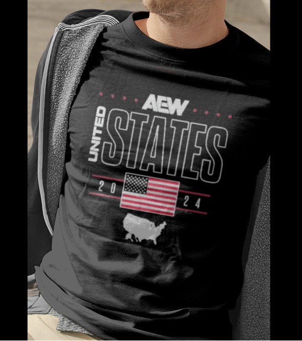 AEW United States 2024 With Flag And Map T-Shirt