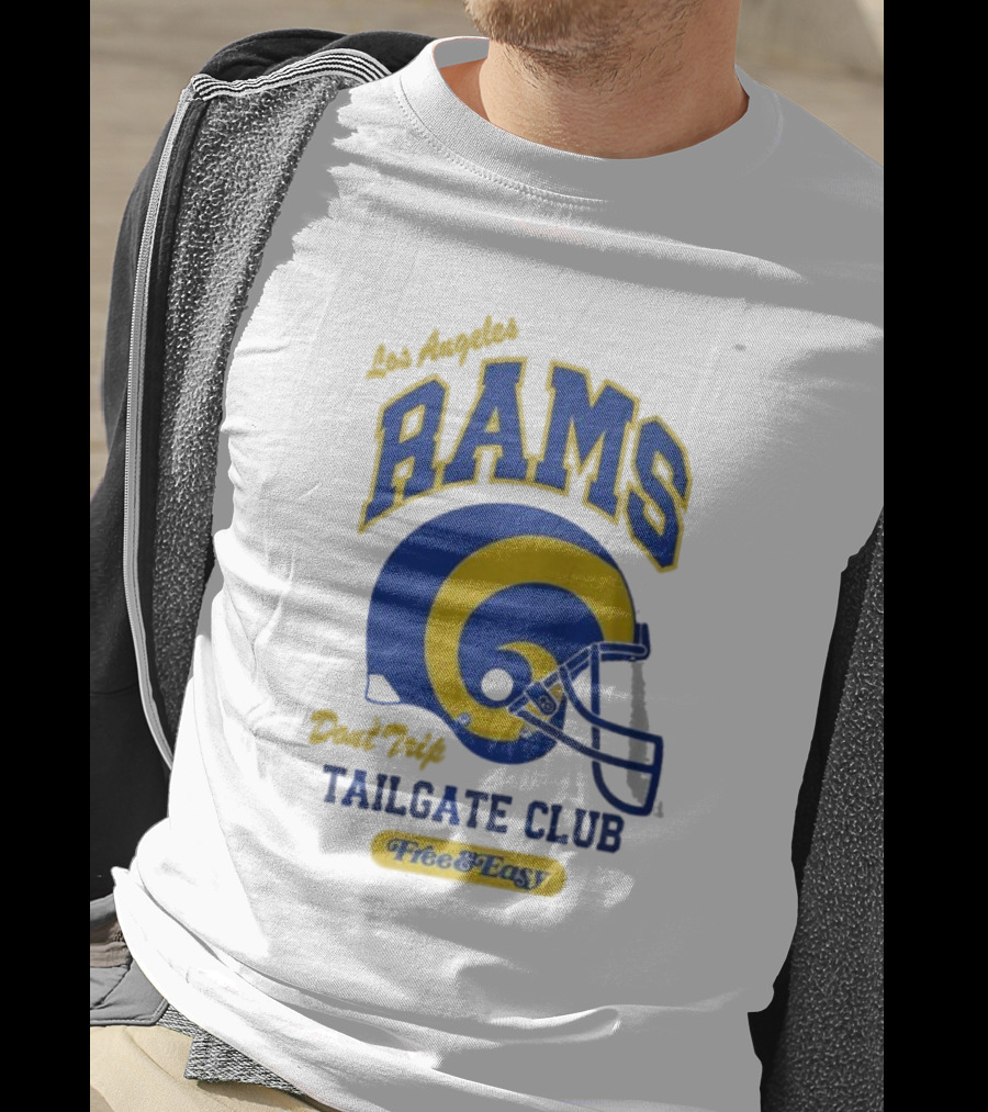 Los Angeles Rams Don't Trip Tailgate Club Free And Easy Helmet T-Shirt