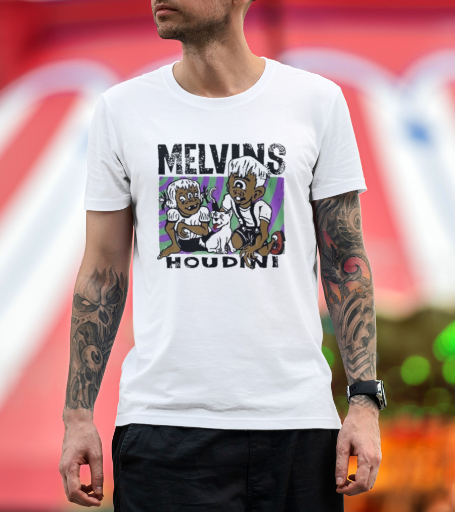 Melvins Houdini Cartoon Kids with Cat T-Shirt