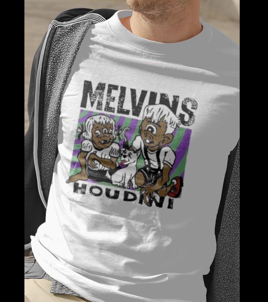 Melvins Houdini Cartoon Kids With Cat T-Shirt