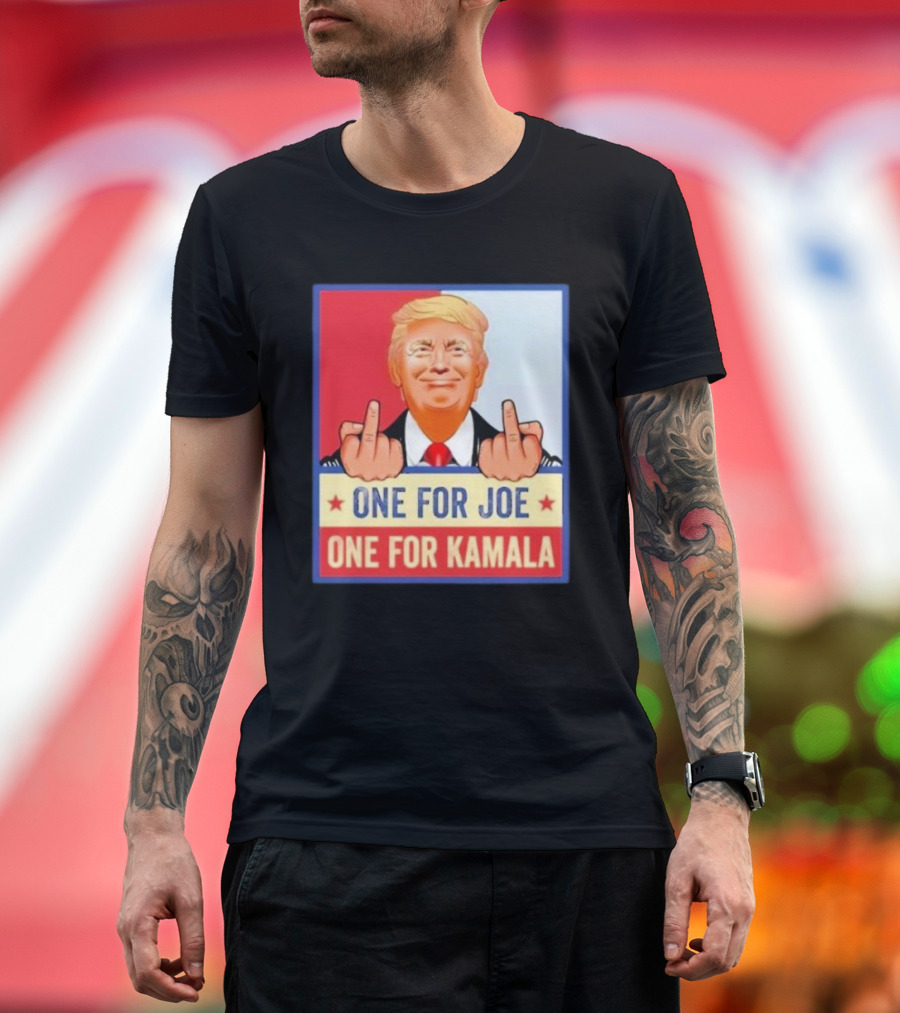 Kamala Harris Convicted Felon Trump Middle Finger One For Joe One For Kamala T-Shirt