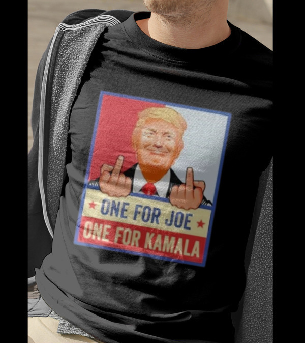 Kamala Harris Convicted Felon Trump Middle Finger One For Joe One For Kamala T-Shirt
