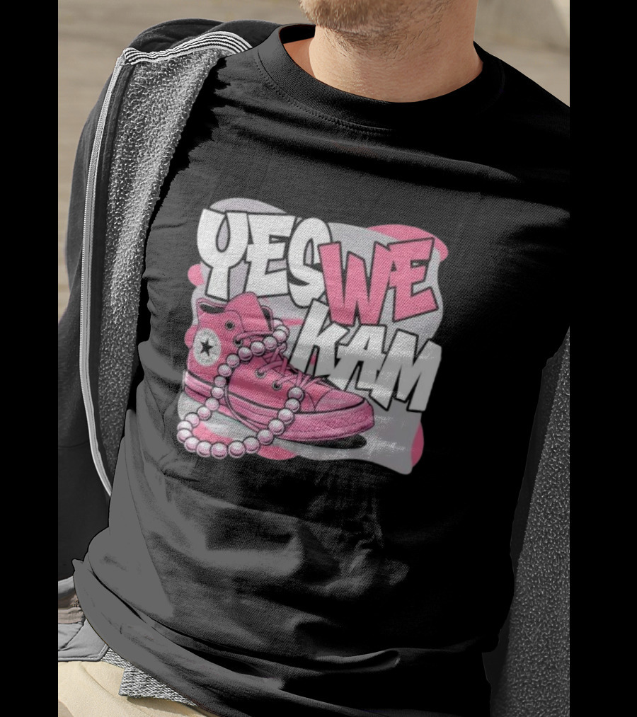 Yes We Kam Pink Boot Pearl Converse Sneaker T-Shirt