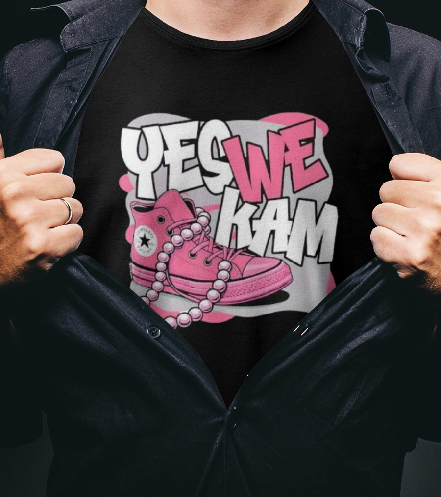 Yes We Kam Pink Boot Pearl Converse Sneaker T-Shirt