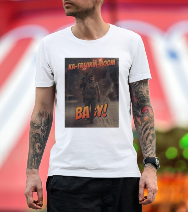 Premium T-Shirt: KA-FREAKIN-BOOM BABY Explosion Action Hero T-Shirt KA-FREAKIN-BOOM BABY Explosion Action Hero T-Shirt
