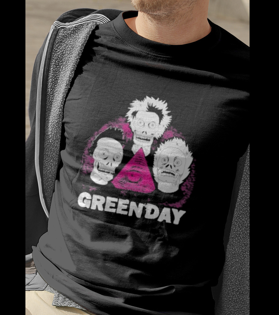 Green Day Skeletons Pink Eye Pyramid T-Shirt