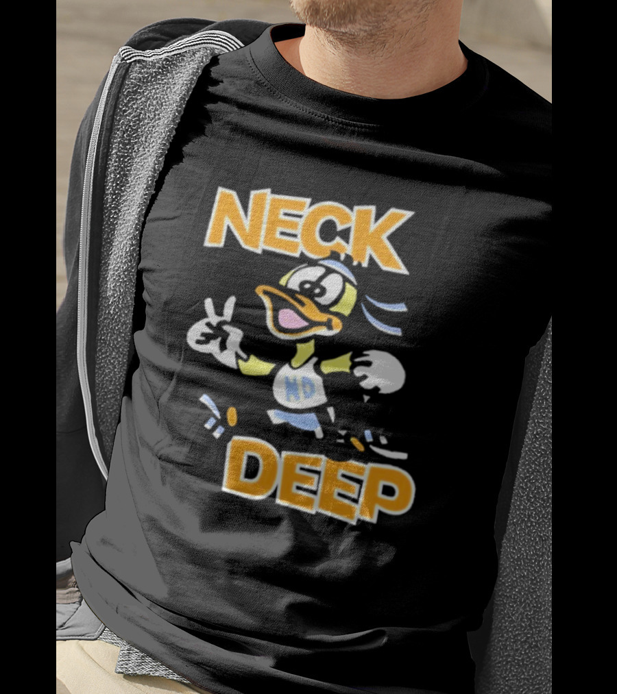 Neck Deep Duck ND Peace Sign Retro Basketball Style T-Shirt