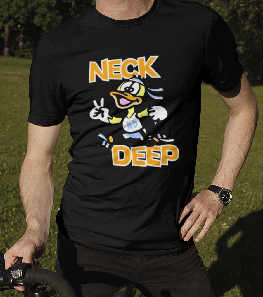 Neck Deep Duck ND Peace Sign Retro Basketball Style T-Shirt