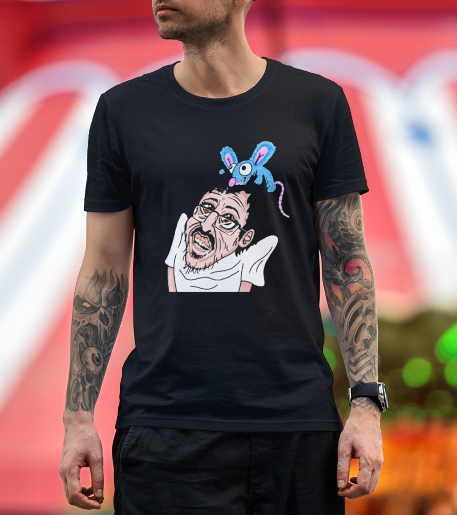 Ricky Berwick 2024 Cartoon Character with Blue Mouse T-Shirt