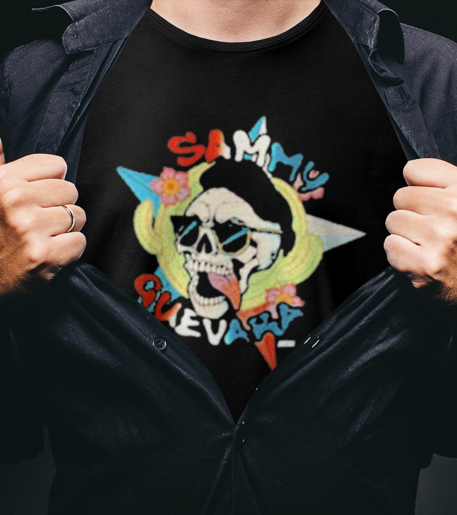 Sammy Guevara Skull With Sunglasses And Colorful Star T-Shirt