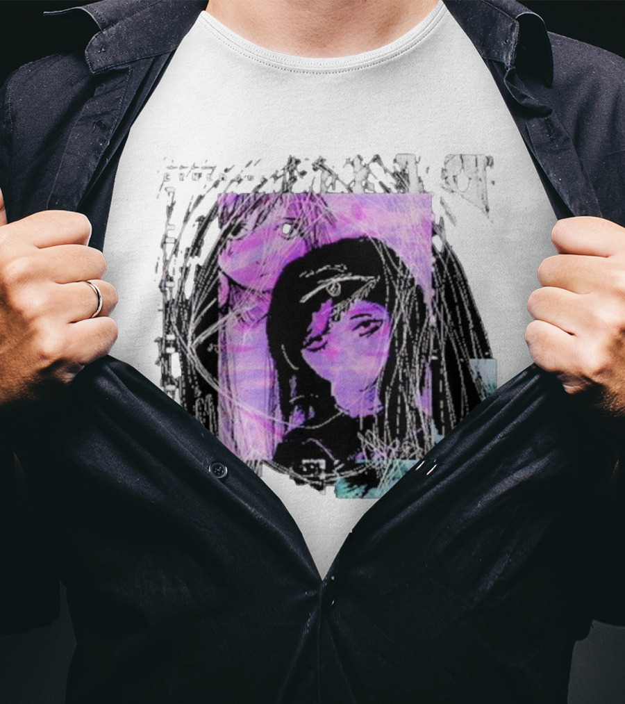 Cynthoni Sewerslvt Anime Aesthetic Purple Glitch T-Shirt