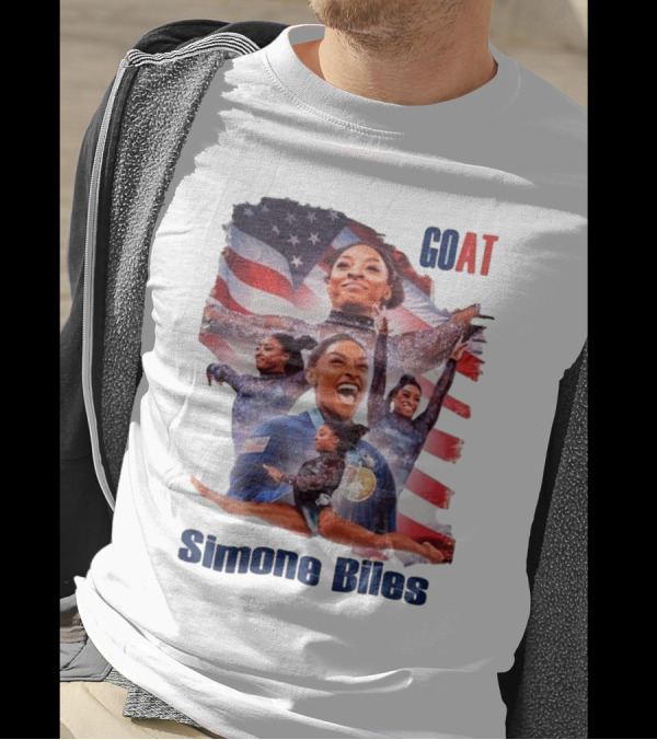 Simone Biles GOAT American Flag T-Shirt