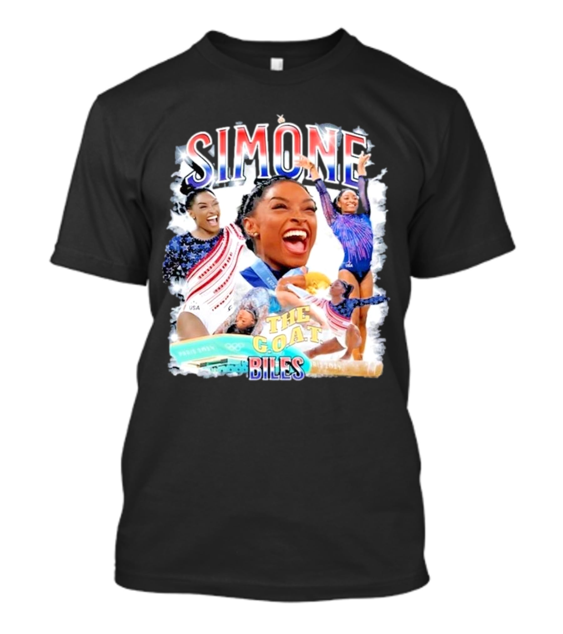 Simone Biles The GOAT Olympian USA Gymnastics Paris T-Shirt