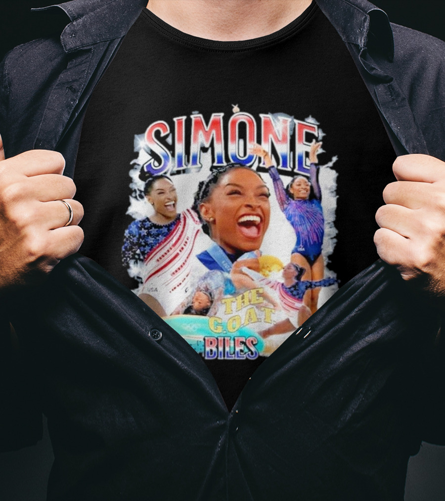 Simone Biles The GOAT Olympian USA Gymnastics Paris T-Shirt