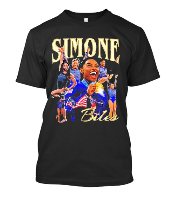 Simone Biles Olympic Gold Medalist Team USA Gymnast Paris T-Shirt