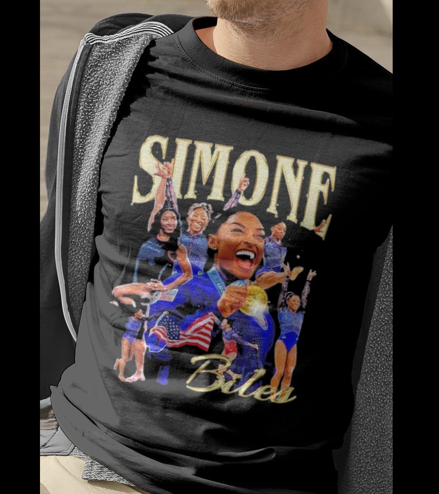 Simone Biles Olympic Gold Medalist Team USA Gymnast Paris T-Shirt