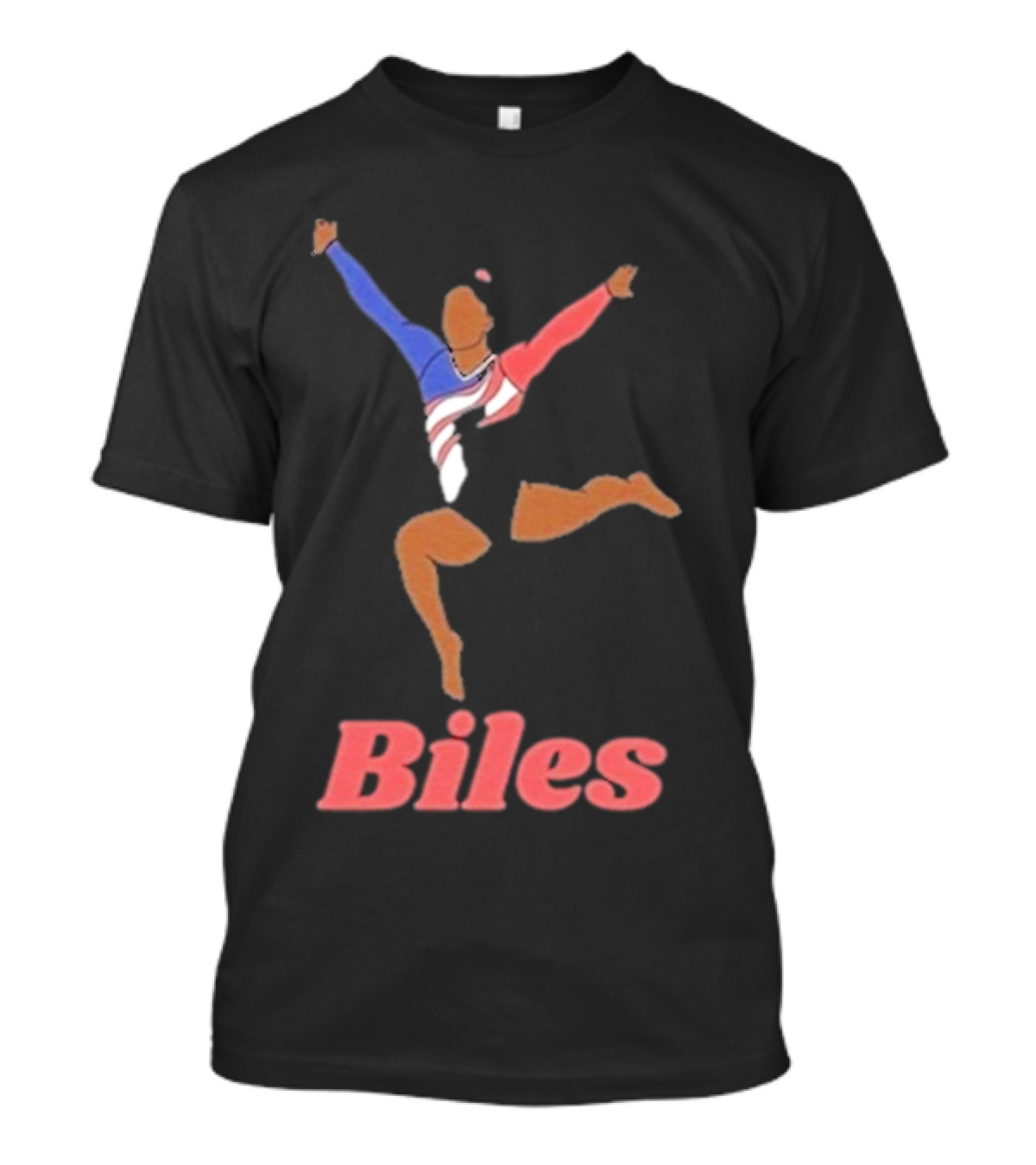 Biles Gymnastics Athlete In Flag Colors T-Shirt