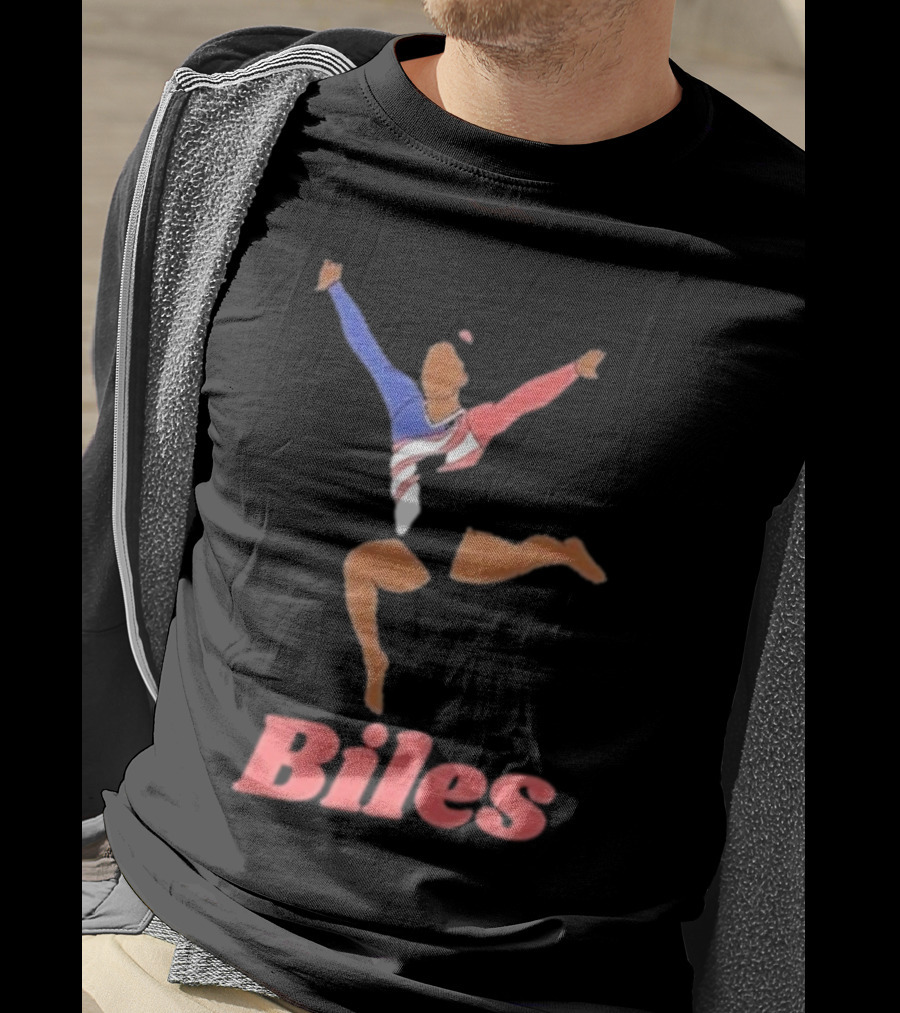 Biles Gymnastics Athlete In Flag Colors T-Shirt