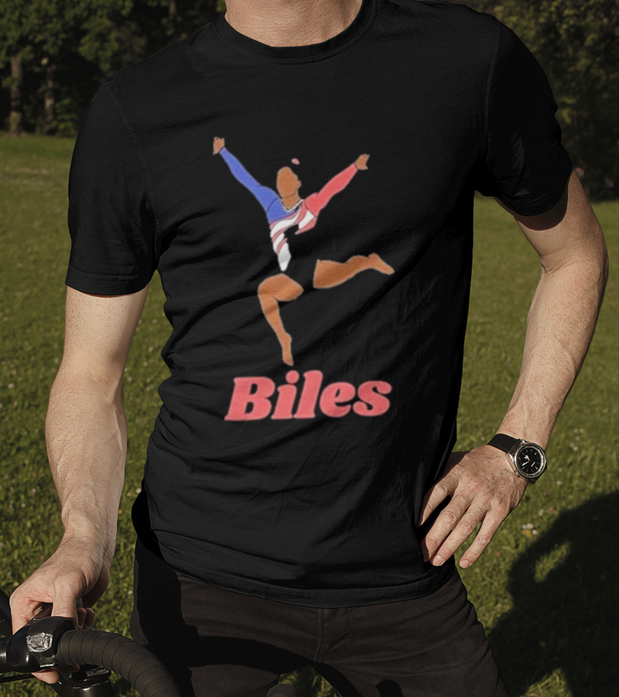 Biles Gymnastics Athlete In Flag Colors T-Shirt