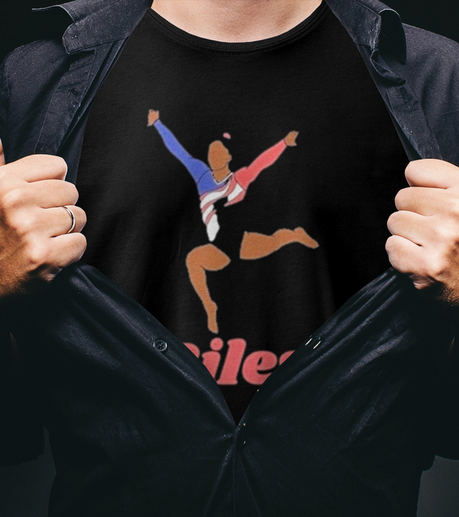 Biles Gymnastics Athlete In Flag Colors T-Shirt