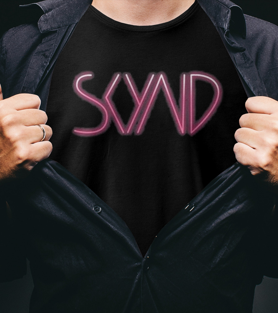 SKYND Neon Pink Logo Roses Are Red Violets Are Blue T-Shirt
