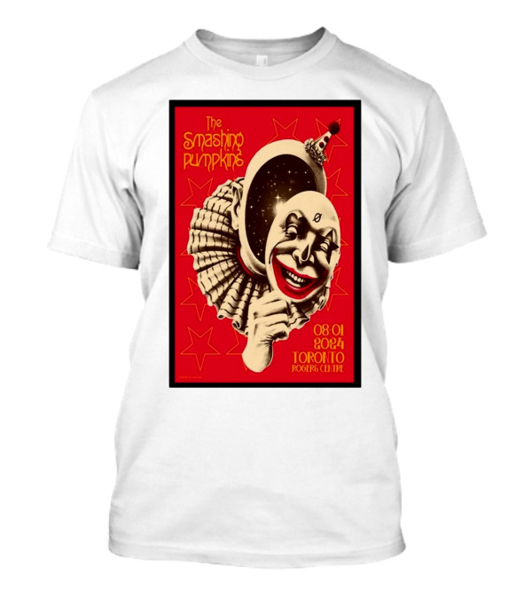 The Smashing Pumpkins Aug 1 2024 Toronto Rogers Centre Clown And Stars T-Shirt