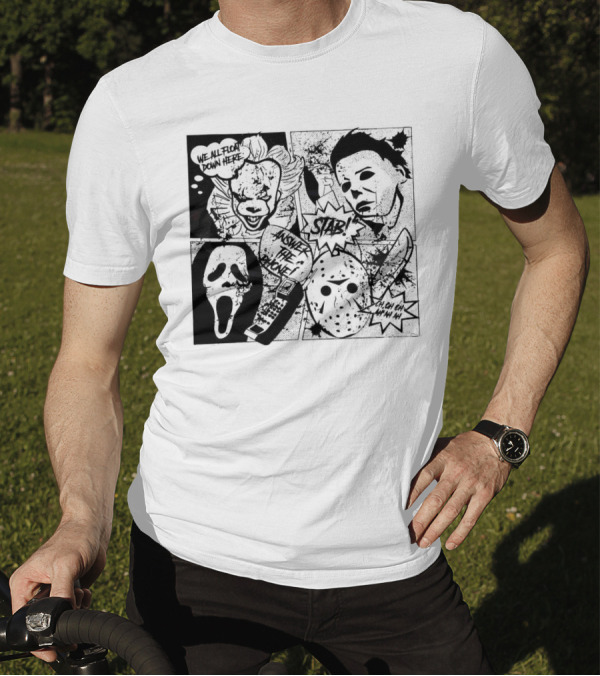 Horror Icons Mashup: We All Float Down Here Answer The Phone Stab Oh Oh Oh Wh Wh Wh T-Shirt
