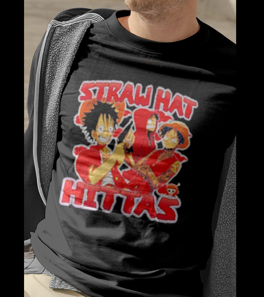 Straw Hat Hittas Monkey Luffy Anime Crossover T-Shirt