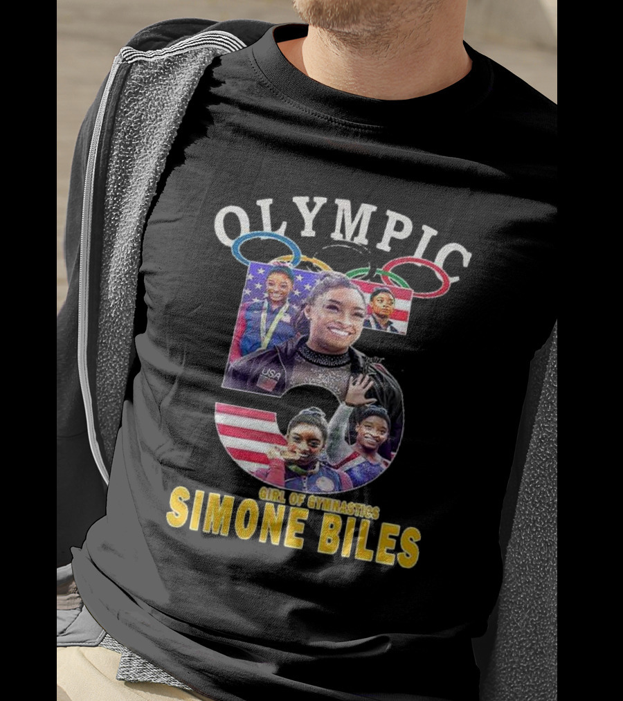 Olympic Five Rings Girl Of Gymnastics Simone Biles T-Shirt