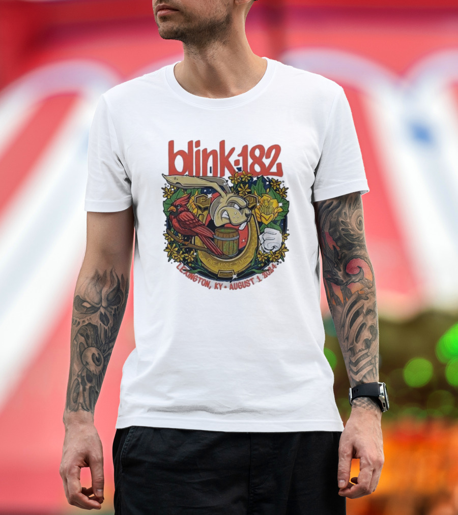 Blink-182 Rabbit Cardinal One More Time Lexington KY August 1st 2024 Event T-Shirt