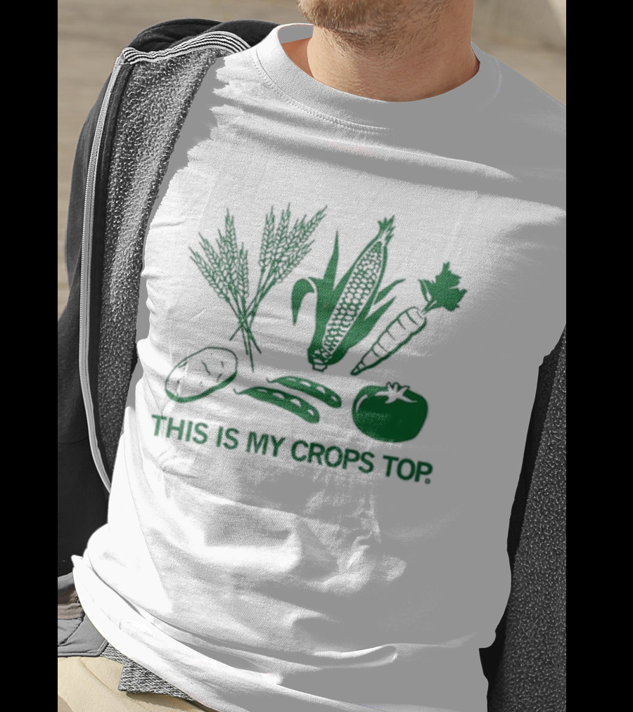 Raygun This Is My Crops Top With Vegetables Corn Carrot Tomato Peas Wheat T-Shirt