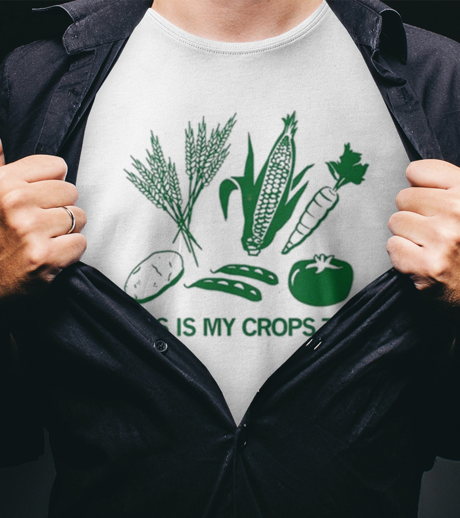 Raygun This Is My Crops Top With Vegetables Corn Carrot Tomato Peas Wheat T-Shirt