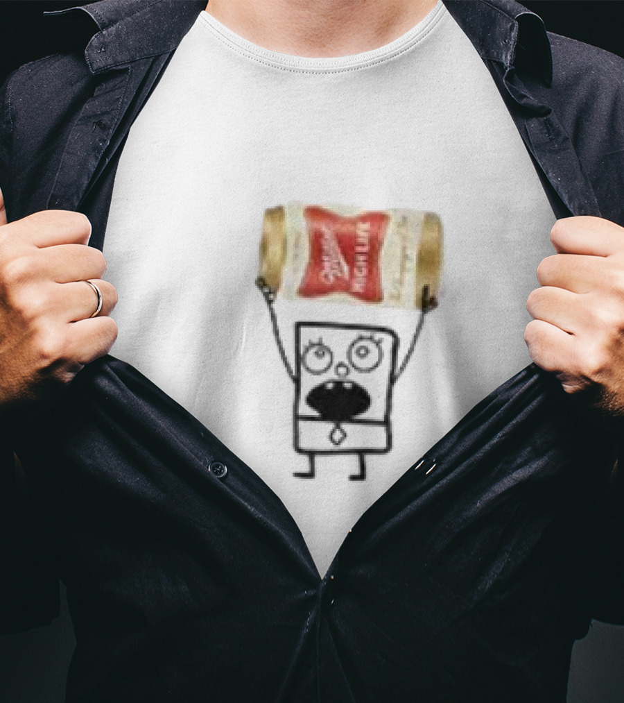 Miller High Life Doodlebob Holding Beer Can T-Shirt