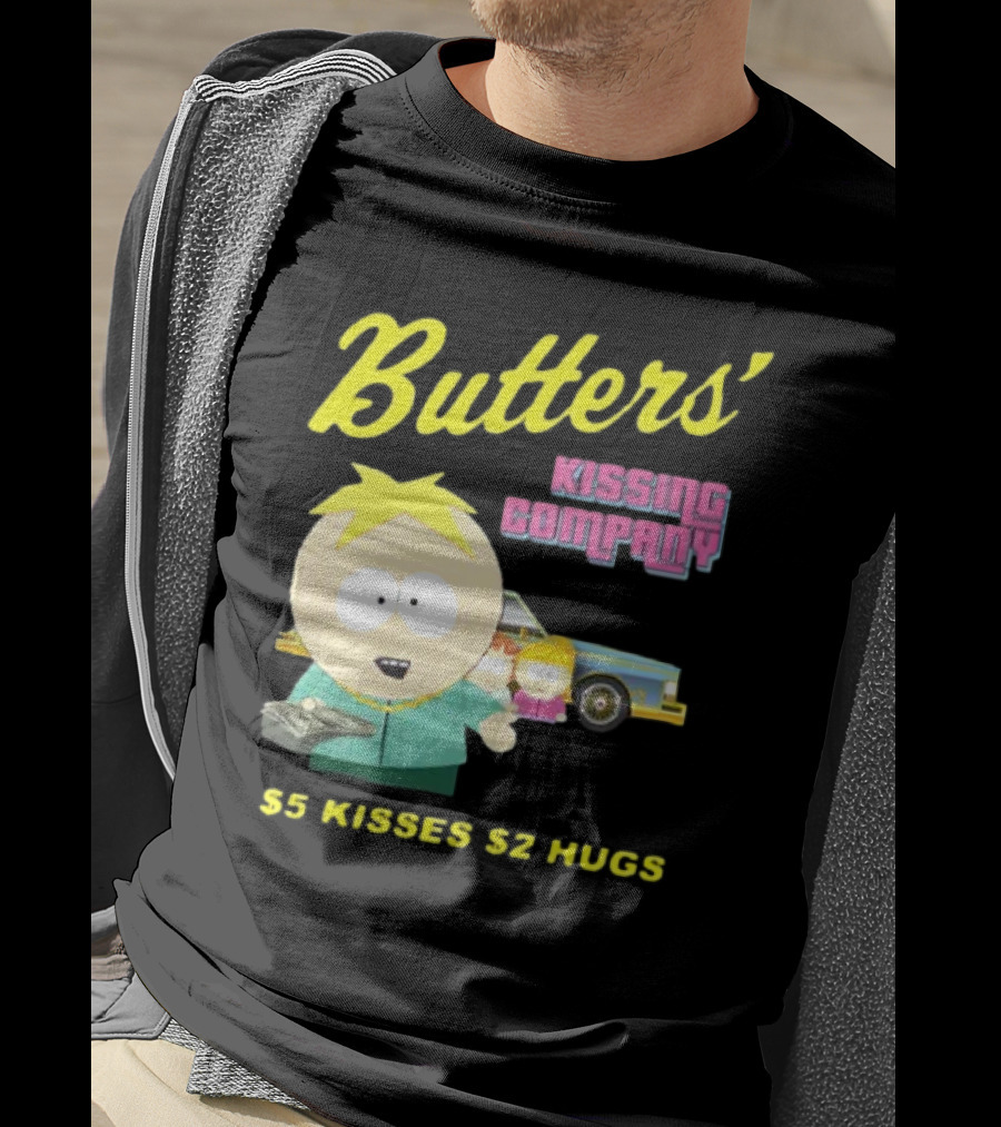 Butters' Kissing Company $5 Kisses $2 Hugs South Park Character T-Shirt