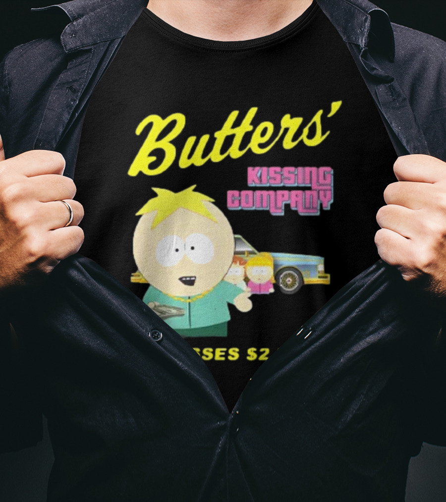 Butters' Kissing Company $5 Kisses $2 Hugs South Park Character T-Shirt