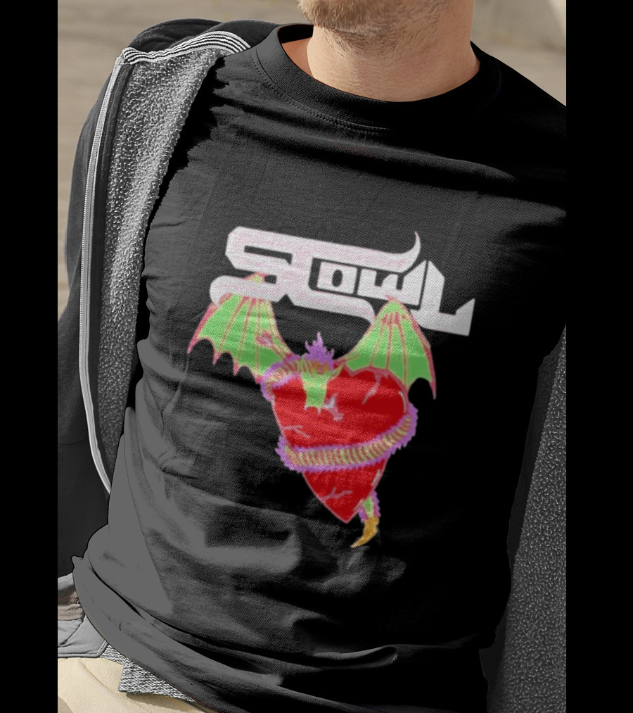 Scowl Dragon Heart Wings T-Shirt