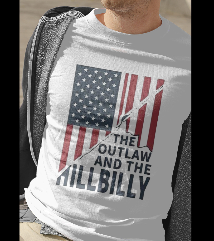 The Outlaw And The Hillbilly American Flag T-Shirt