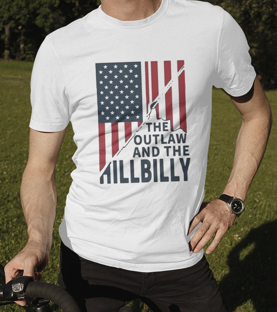 The Outlaw And The Hillbilly American Flag T-Shirt