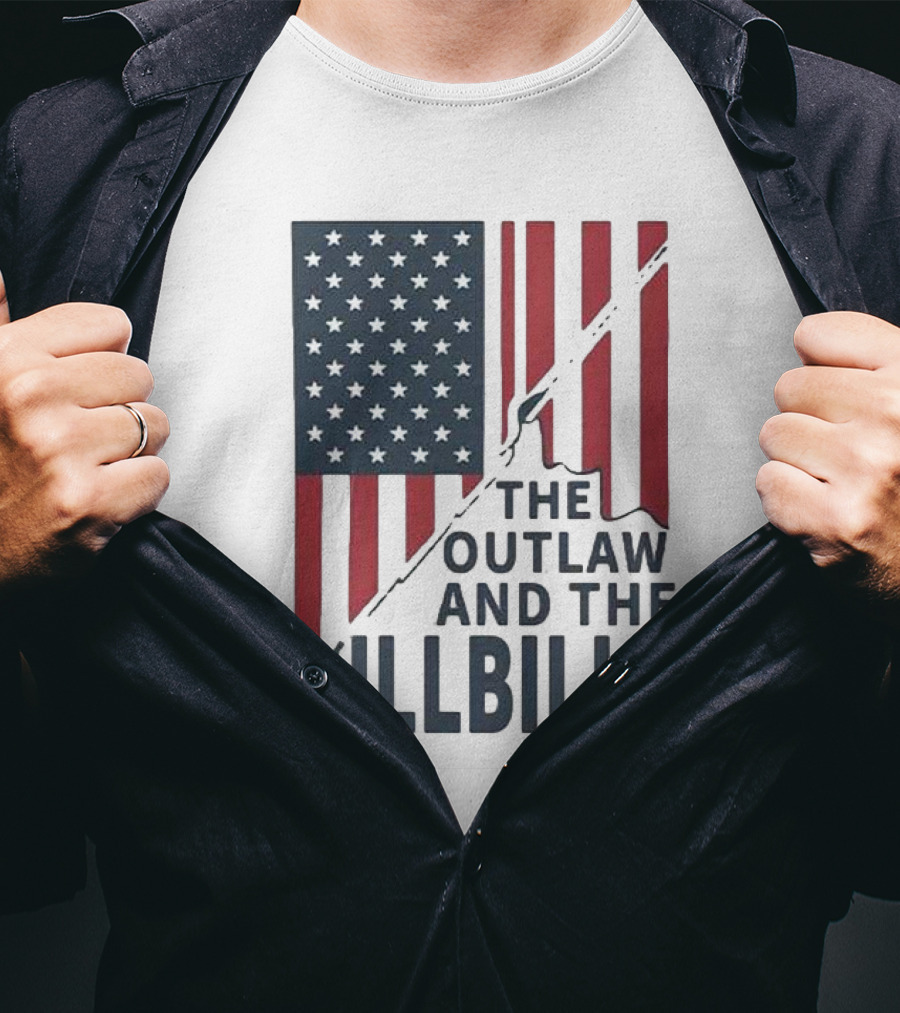 The Outlaw And The Hillbilly American Flag T-Shirt